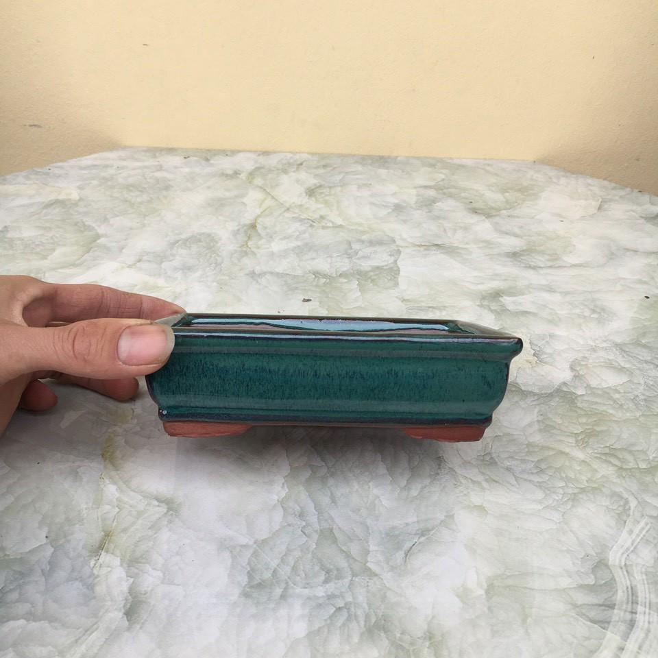 Chậu bonsai Chữ nhật mini men hỏa biến gốm Bát tràng 1 size BM-118