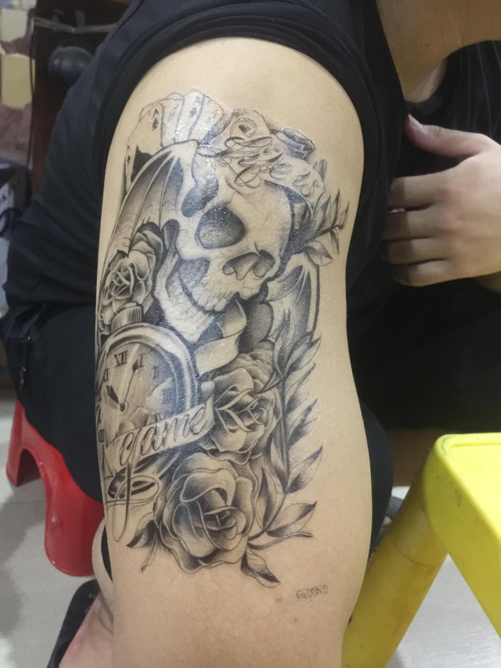 Hình xăm Tattoo Halloween kích thước 20cm x 14cm