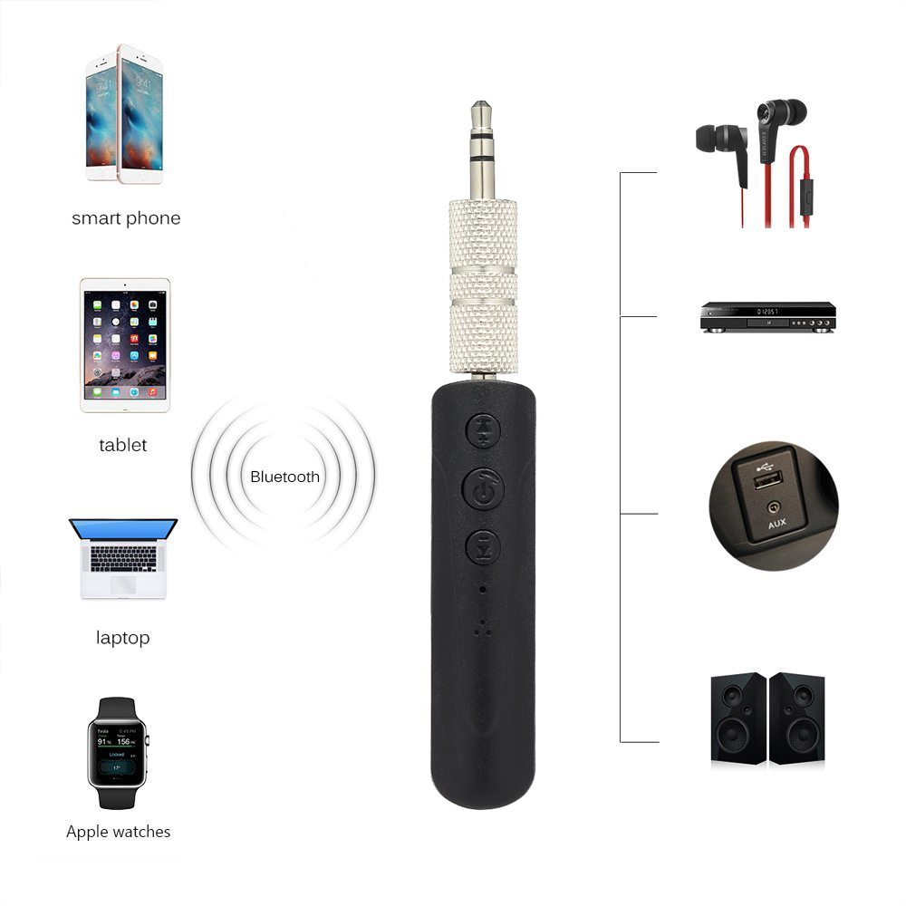 Bộ thu âm thanh 5PCS RPF-08 Bluetooth 4.1 không dây Bộ điều hợp hộp nhạc Rảnh tay trên ô tô có micrô AUX Out