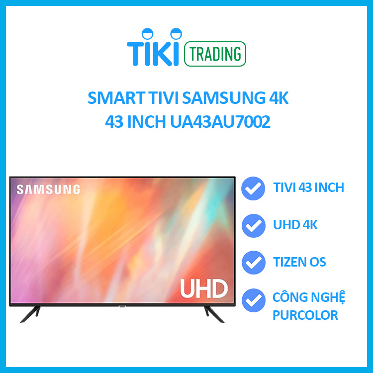 Smart Tivi Samsung 4K 43 inch UA43AU7002