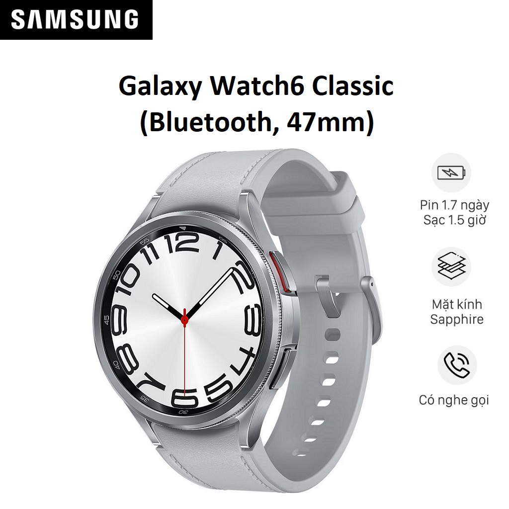 Đồng hồ thông minh Samsung Galaxy Watch 6 Classic (Bluetooth, 47mm) R960 - Hàng Chính Hãng