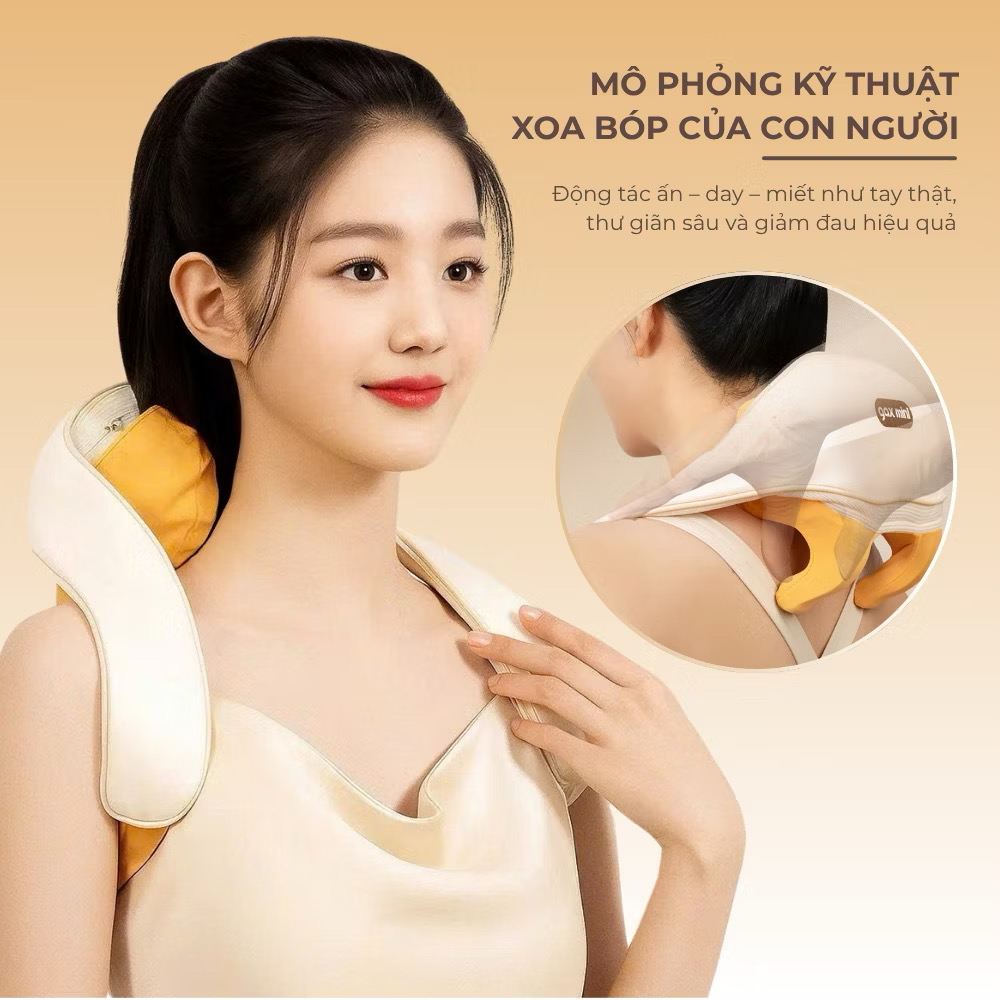 Máy massage cổ vai gáy lưng cao cấp GAX-8D, Đai massage cổ xoa bóp như bàn tay người [BH 12 tháng]