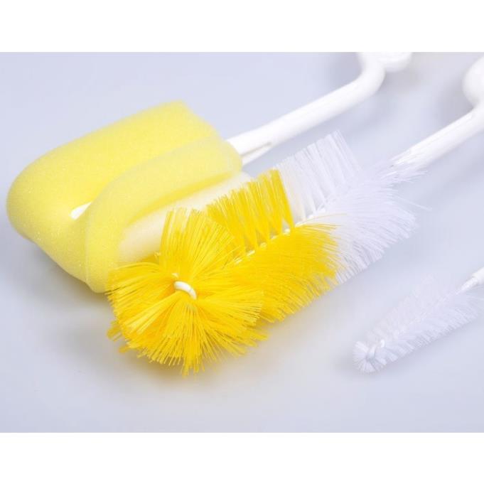 Bộ cọ rửa bình sữa cho bé 4 món Tay cầm xoay 360 độ - Que rửa cốc chén 4 chi tiết