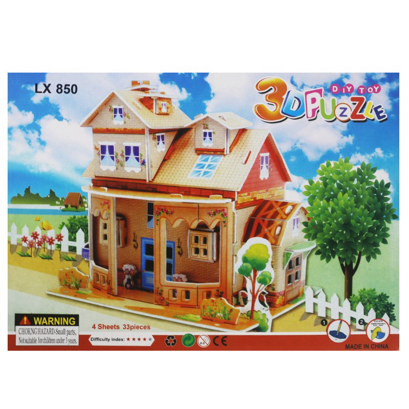 Mô hình lắp ghép nhà giấy 3D puzzle kích thích trí tuệ