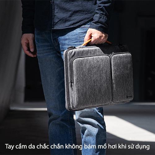 TÚI ĐEO TOMTOC (USA) VERSATILE 360* SHOULDER BAGS CHO MACBOOK PRO 15″/16″ GRAY bảo vệ chống va đập