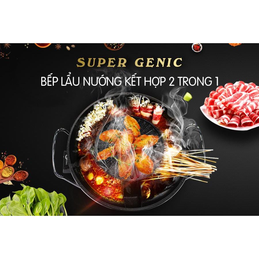 BẾP LẨU NƯỚNG KẾT HỢP 2 TRONG 1 – SUPER GENIC - HÀNG NHẬP KHẨU