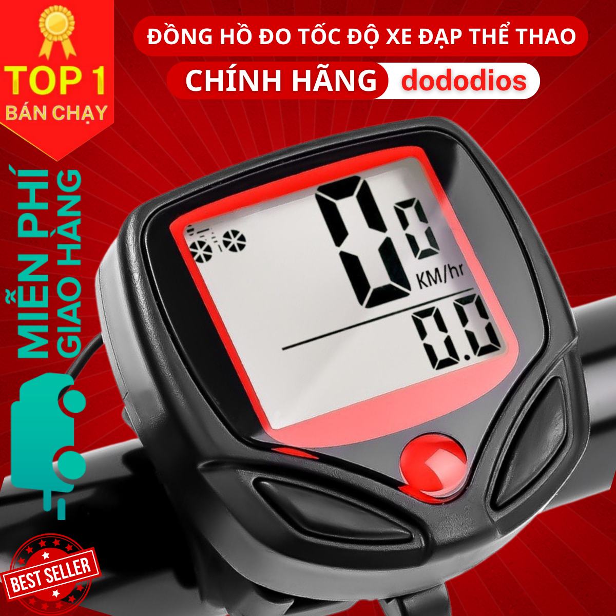 Đồng hồ đo tốc độ có dây cho xe đạp thể thao siêu bền chống nước chạy chính xác DH01 - Hàng Chính hãng dododios