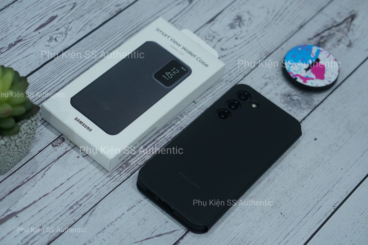 Bao da Samsung View S23 Plus Màu đen - Hàng Chính Hãng