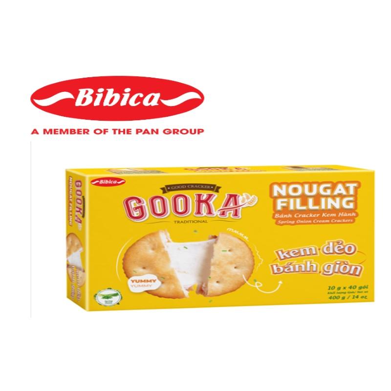 Bánh Gooka cracker Nougat Filling Hành HG 400g-Bibica kèm túi giấy