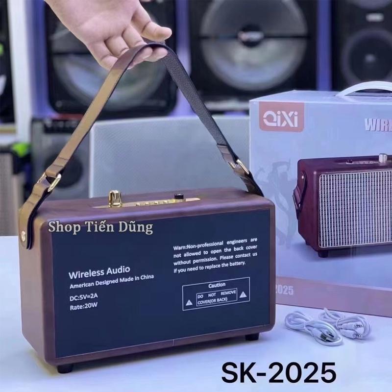 Loa bluetooth Qixi SK-2025 kiểu dáng cổ điển sang trọng - Loa Không Dây SK2025 Hỗ Trợ V5.0, USB, Thẻ Nhớ TF, Cổng AUX.