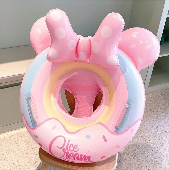 Phao bơi xỏ chân hình Micky gắn nơ siêu xinh cho bé gái từ 1-5 tuổi