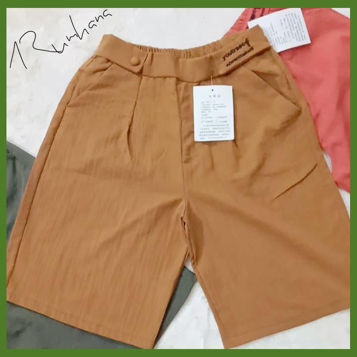 Quần ngố đũi thêu chữ QS56 RumHana