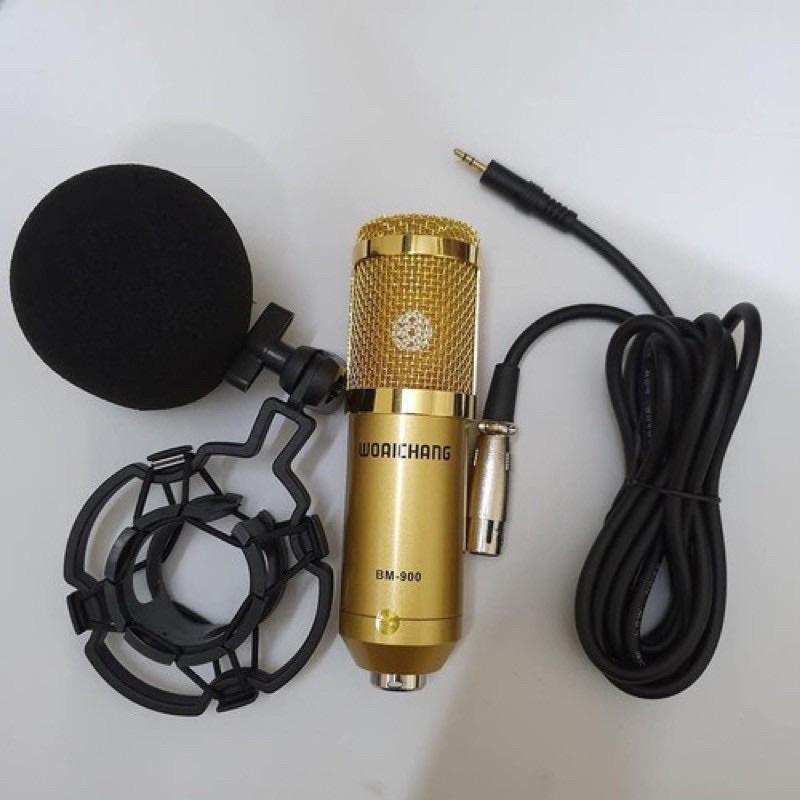 Bộ mic thu âm livestream online BM900-Card K300 kèm dây kết nối bh 6 tháng