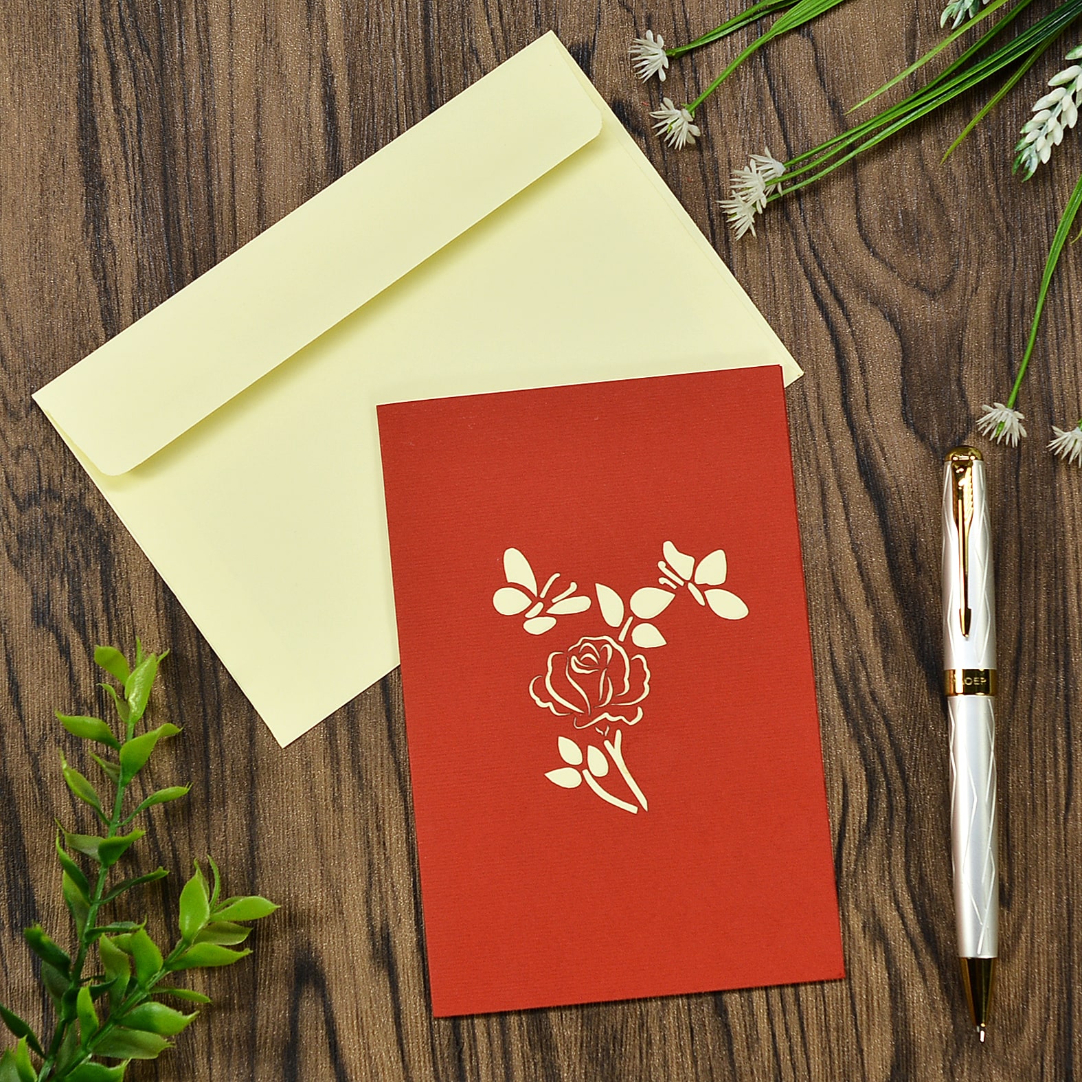 Thiệp nổi Đôi bướm màu sắc size 10x15cm AN025