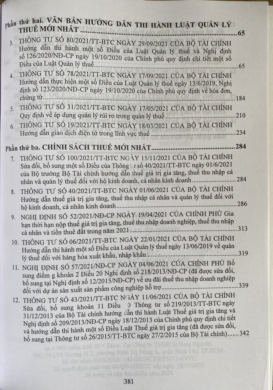 Chính Sách Thuế - Quy định chi tiết thi hành một số điều của Luật Quản Lý Thuế