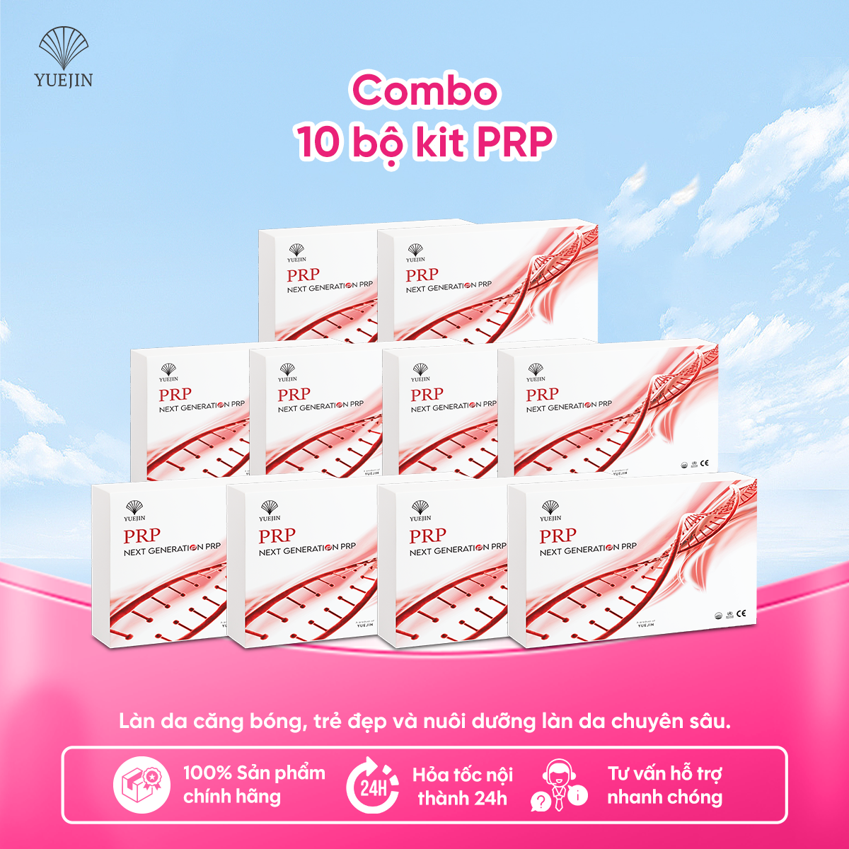 10 Bộ Kit PRP Matrix Yuejin - Hàng cty 18 món, bộ Kit tách huyết tương giàu tiểu cầu, có sẵn chất hoạt hóa
