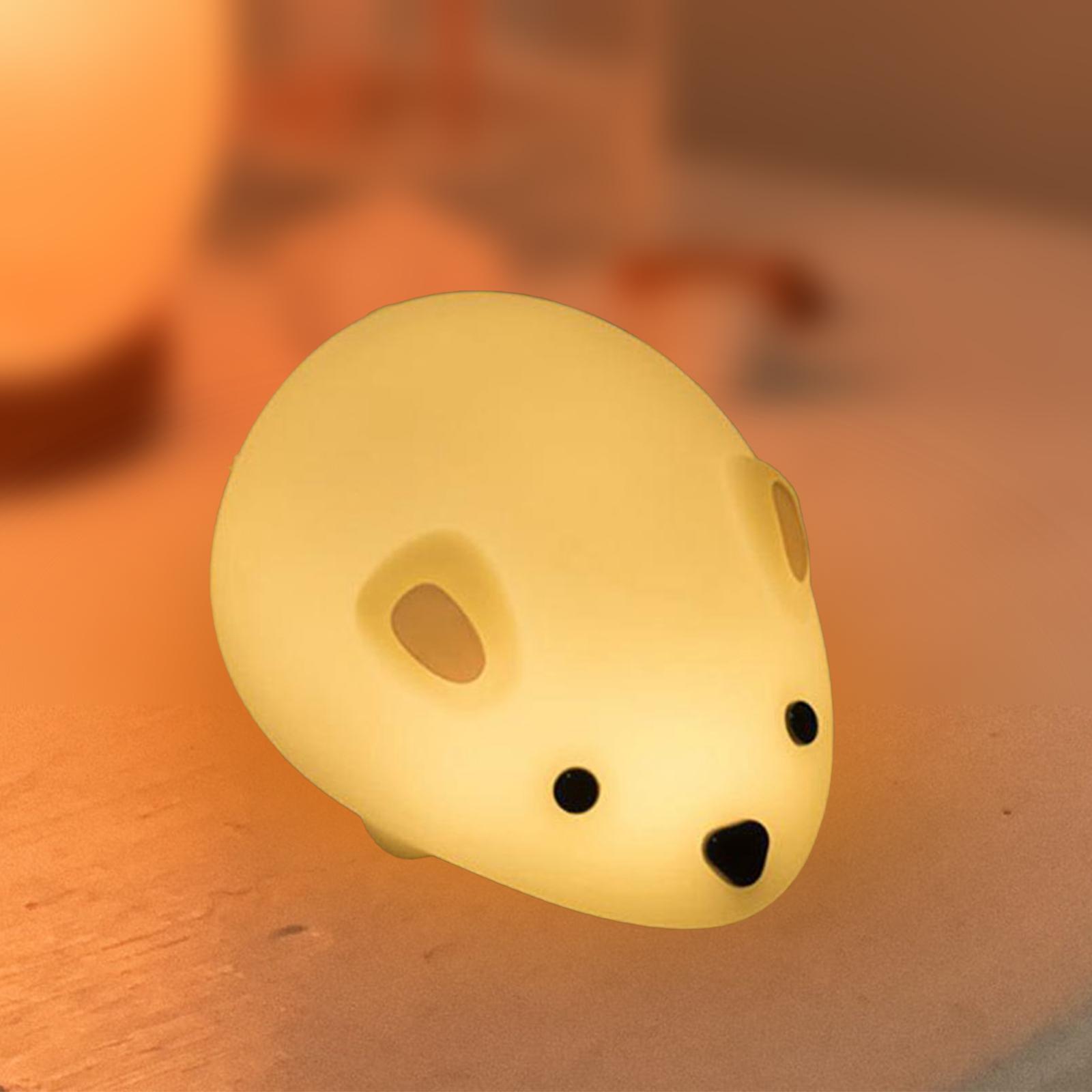 Cute Rat LED Night Light Table Lamp Portable Bedside Lamp for Sleeping Home