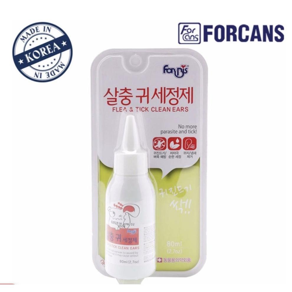 Dung dịch rửa sát trùng tai dành cho chó và mèo Forcans Flea &amp; Tick Clean Ears