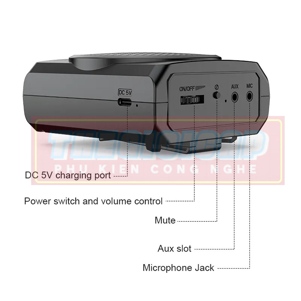 Máy trợ giảng có dây cổng suất 16W Pin 10h Shidu SD-S617 - Hàng Nhập Khẩu
