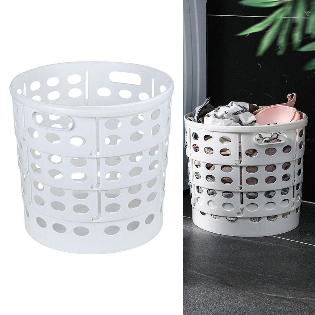 Folding PP Storage Basket Bins Kids Room Clothes Sundries Organizer White