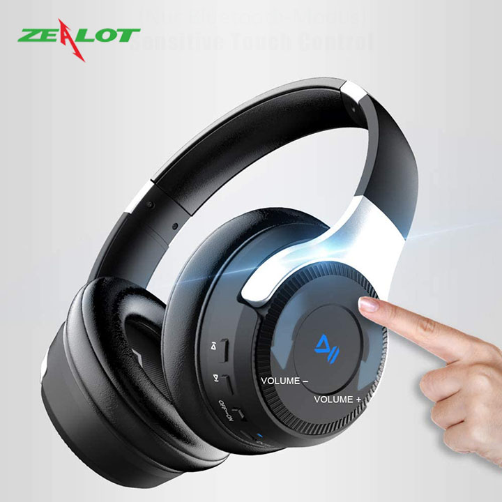 Tai nghe chụp tai Zealot kết nối bluetooth không dây với điện thoại máy tính nghe nhạc xem phim chơi game headphone có cảm ứng cực chất hàng chính hãng