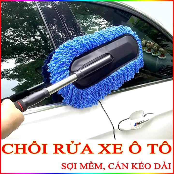 Chổi nano lau rửa xe ô tô chuyên dụng loại dày dặn, chắc chắn mẫu mới 2021 cán kéo dài