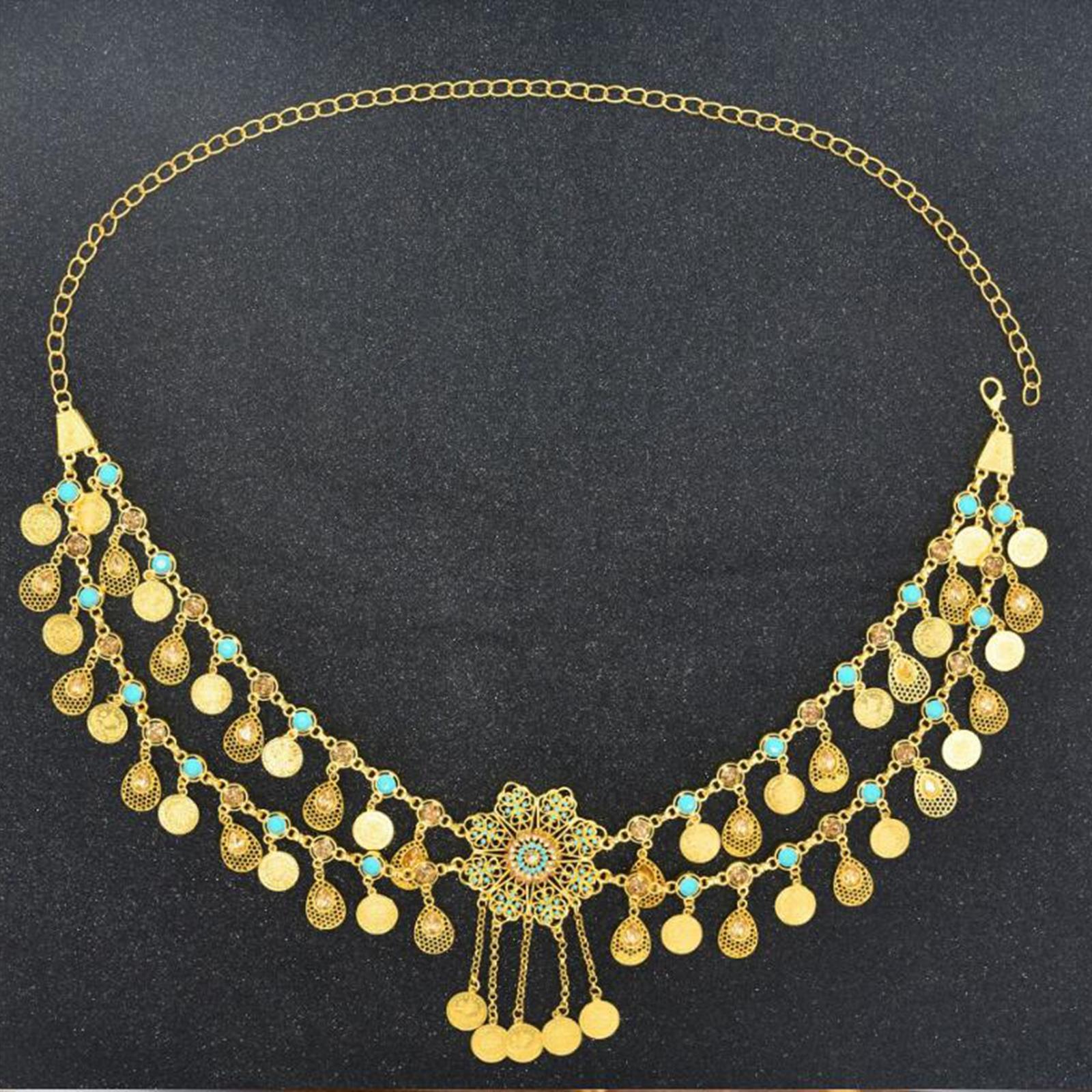 Retro Style Belly Waist Chain Waist Belt Tassel Hollow Costume Accessory