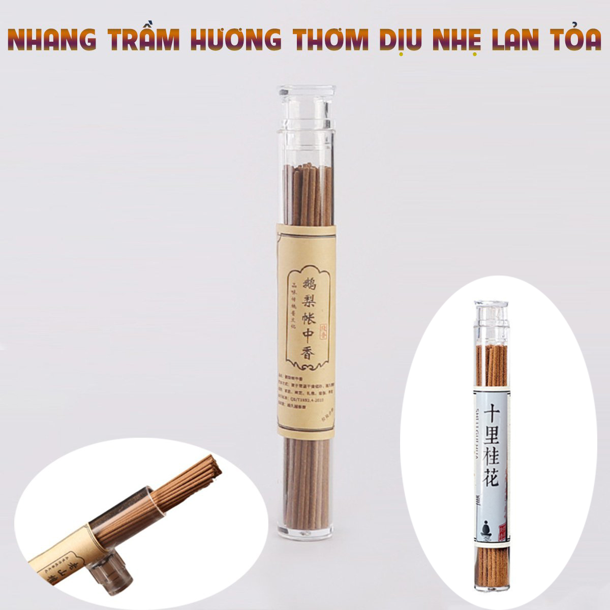 Ống Nhang Trầm Hương Không Tăm Thơm Dịu Nhẹ