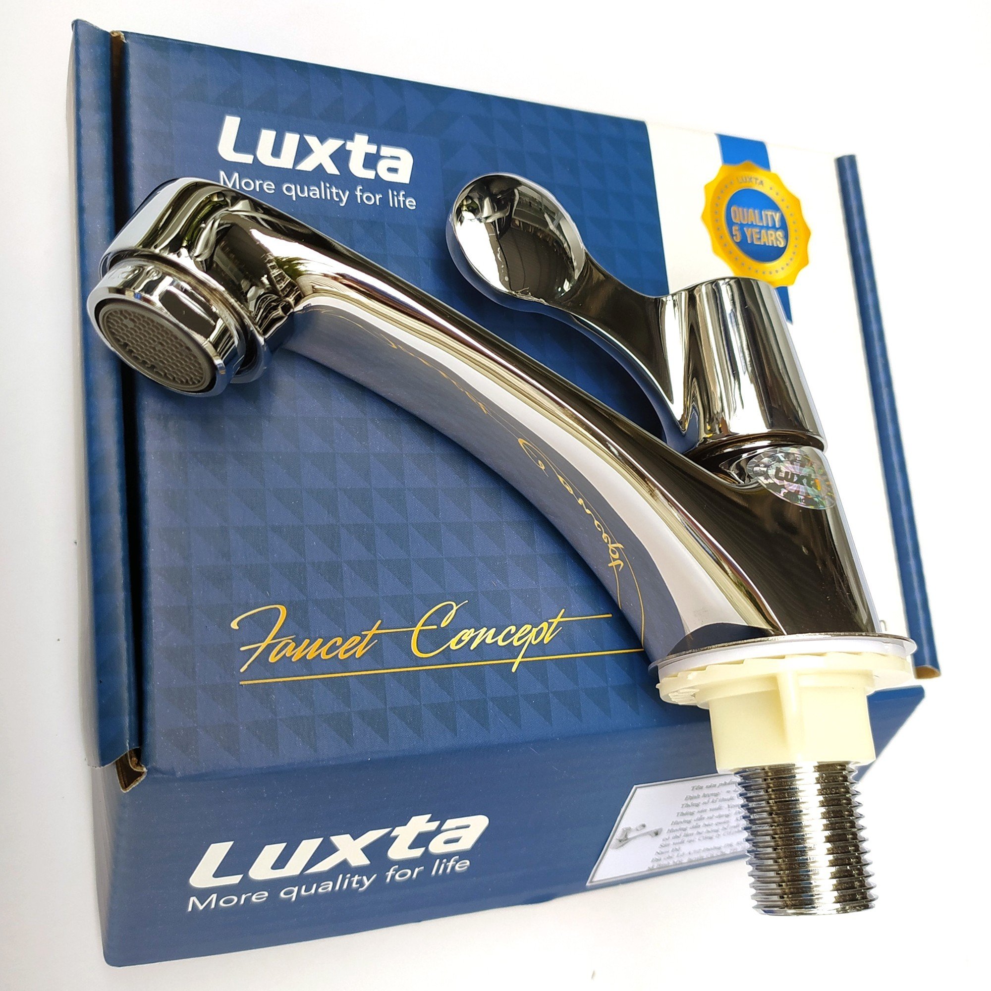 Vòi Lavabo Lạnh Đồng Thau Mạ Crome LUXTA L1103