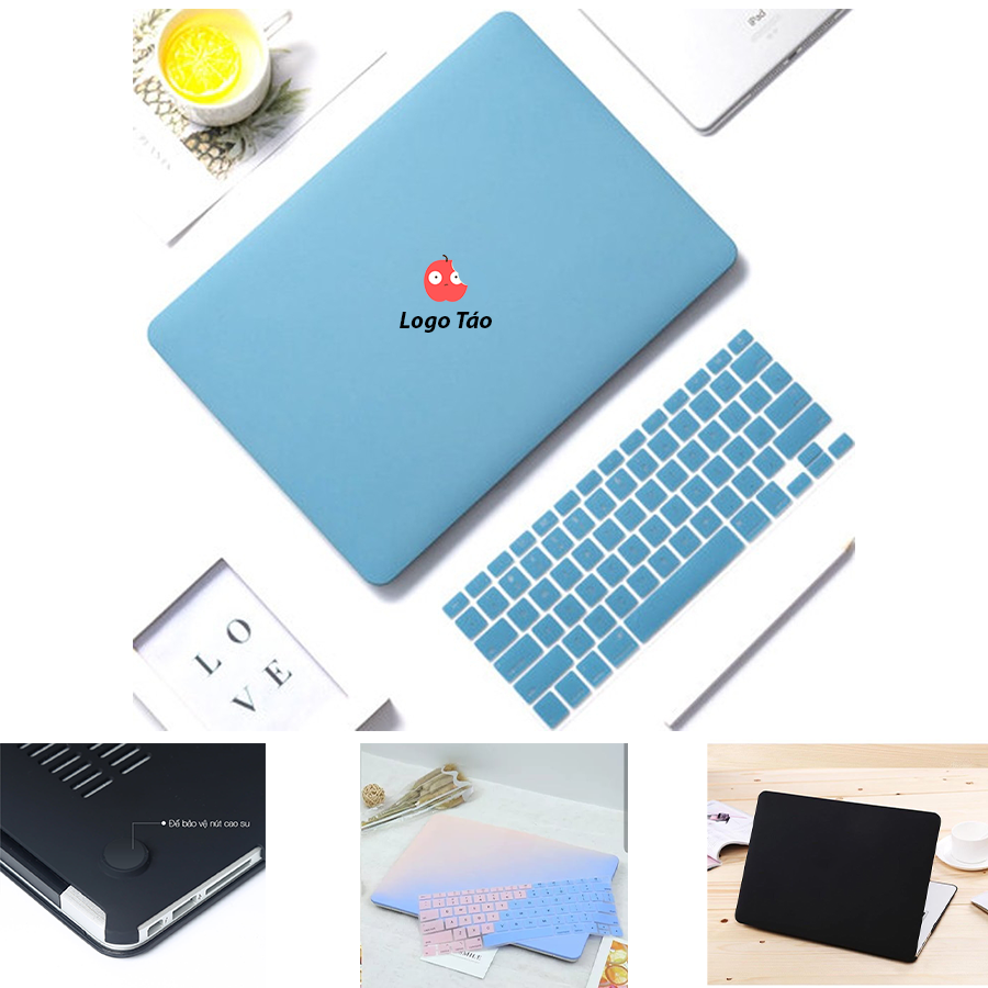 Ốp dành cho  Macbook - Case For  Macbook Nhựa Dẻo Màu Pastel Thanh Lịch - Loại Hở Táo - Combo 2 in 1 Tặng Kèm Phủ Phím Cùng Màu - Full Dòng Máy