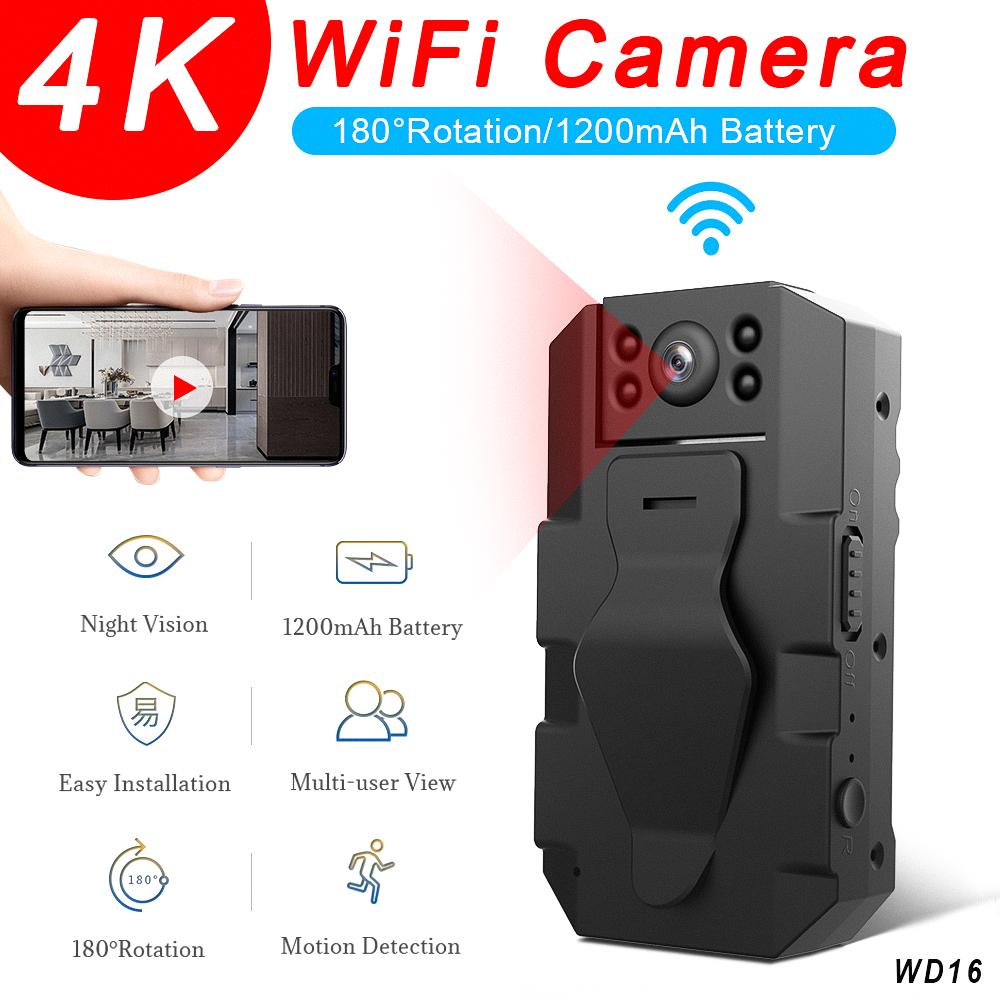 WD16 MINI WiFi Camera HD không dây IP Micro Cam Monitor Monitor Tiny Video Recorder Báo động chuyển động IR Night Vision Gói: cộng với thẻ TF 64GB