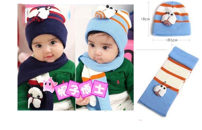 Bộ khăn mũ len dệt trẻ em -sành điệu, thời trang, ấm áp