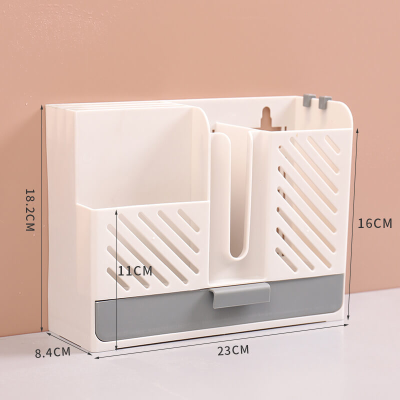 Hộp Đựng Đũa Thìa Treo Tường Giá Để Đũa Thìa Có Khay Đựng Thoát Nước Kèm 2 Dán Chữ T