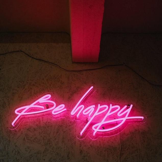 Đèn neon trang trí BE HAPPY - Phù hợp trang trí tường, để bàn, phụ kiện decor nhà