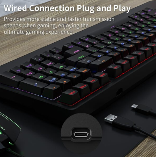 Bàn phím cơ Gaming có dây Newmen GM328 Hotswap Black Red Switch - Hàng chính hãng