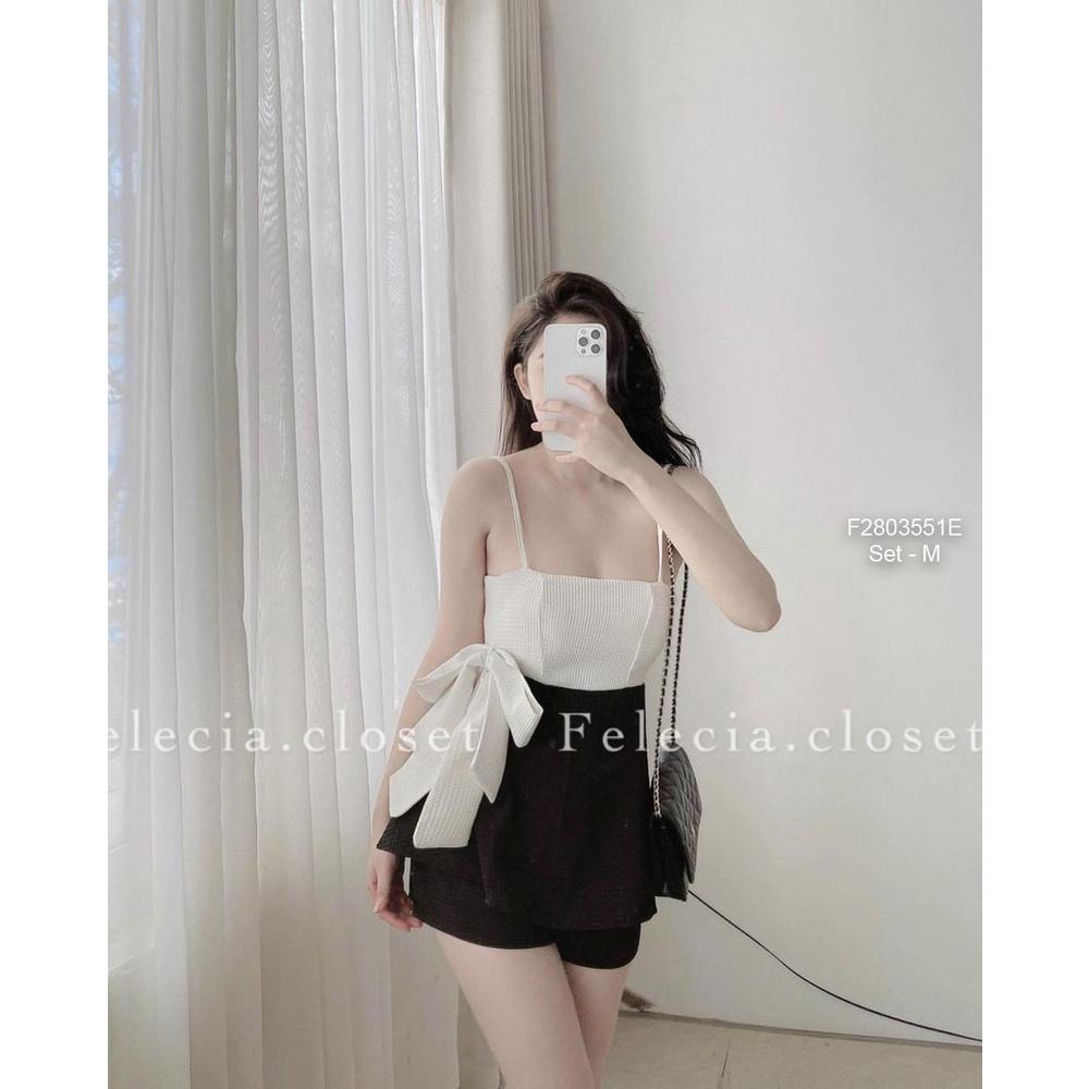 Set áo cúp ngực 2 dây phối nơ quần short!