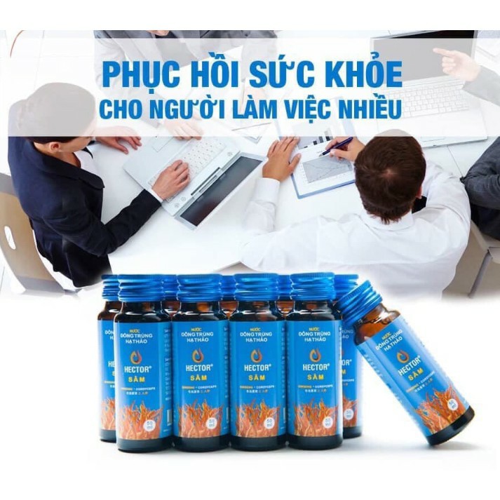 Nước Đông Trùng Hạ Thảo Hector Sâm ( Hộp 10 chai ) - Bổ Sung Năng Lượng, Tăng Cường Sinh Lý Và Sinh Lực Cho Người Làm Việc Cường Độ Cao, Chơi Thể Thao