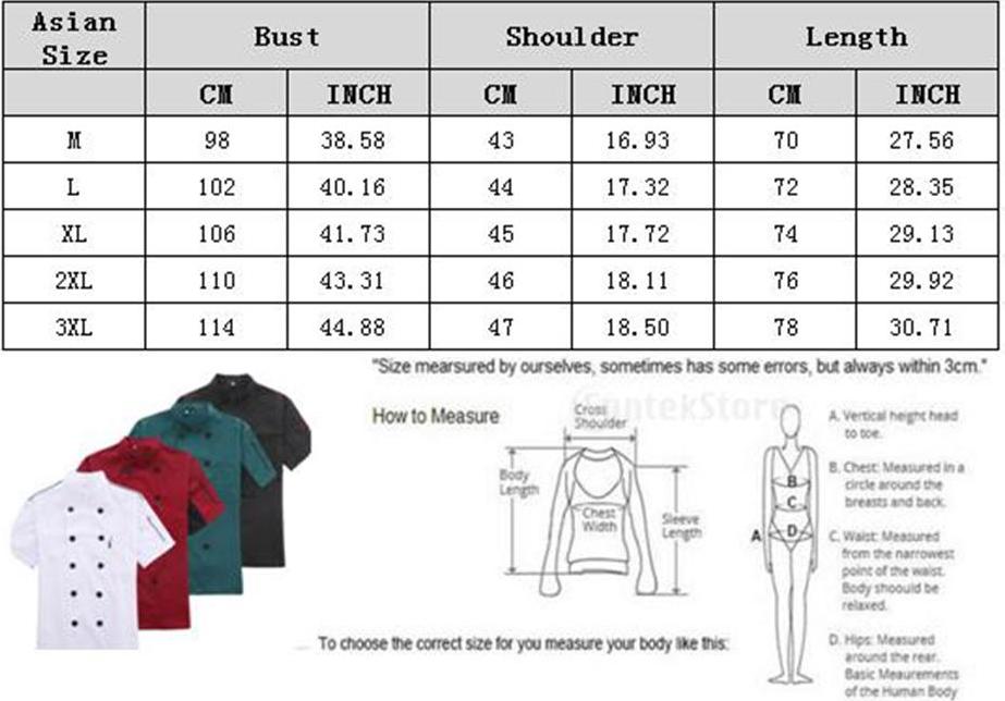 Men Women Short Sleeve Chefs Uniforms, Restaurant Chef Jacket Kitchen Coat