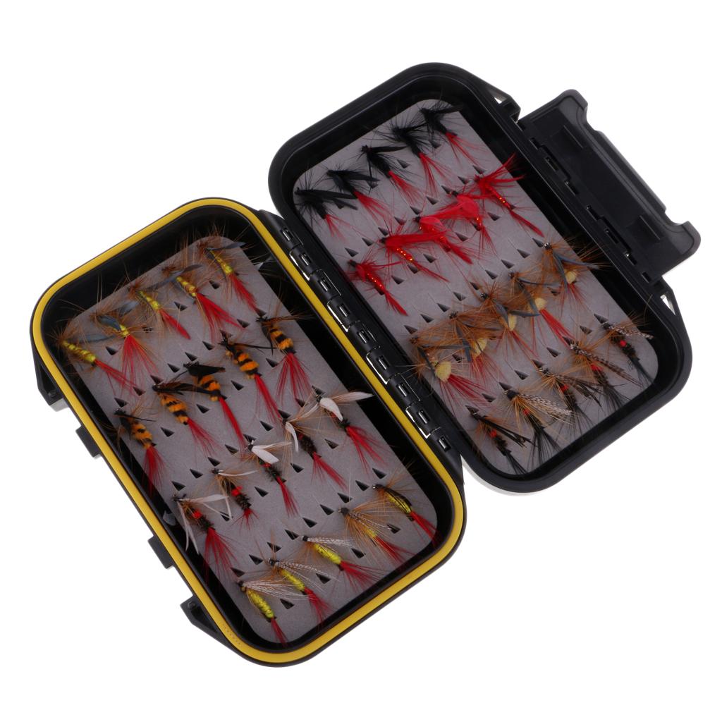 40pcs Hook Bait Lure Lifelike Insects Wet / Dry Fly Fishing Flies