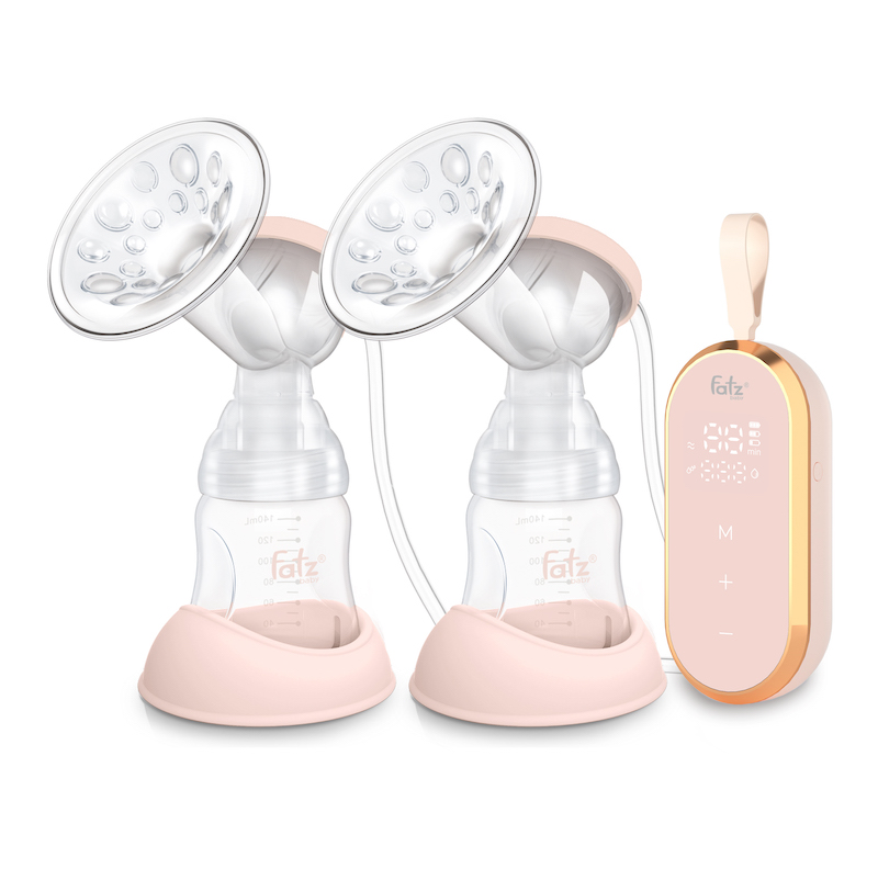 Máy hút sữa điện đôi fatzbaby với 12 cấp độ hút màn hình LED nút bấm cảm ứng mang lại cho các mẹ cảm giác sang trọng và êm ái + tặng 2 miếng lót thấm sữa Sunmum