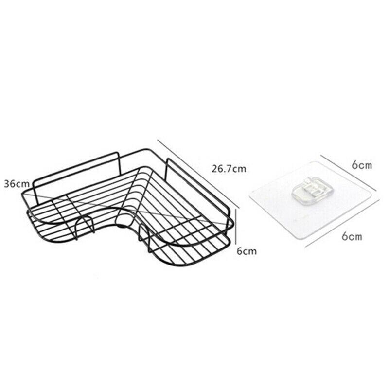 High Quality Durable Iron Bathroom Tray Rack Corner Bath Storage Holder Organizer Rack Triangular Shower Caddy Shelf
