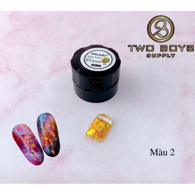 Set Gel Nhũ Huaxi Hổ Phách Ánh Xà Cừ Kèm Bảng Màu