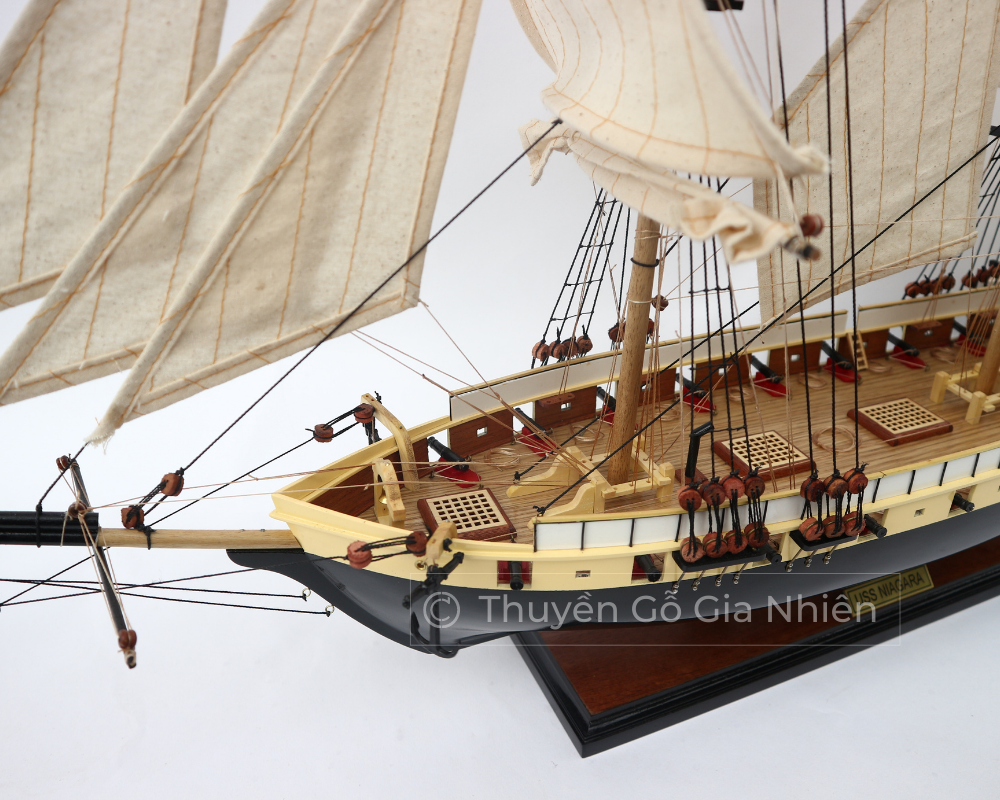 Mô Hình Thuyền Gỗ Phong Thủy Dạng Thuyền Cổ USS NIAGARA Chính Hãng Hàng Xuất Khẩu Chất Lượng Cao