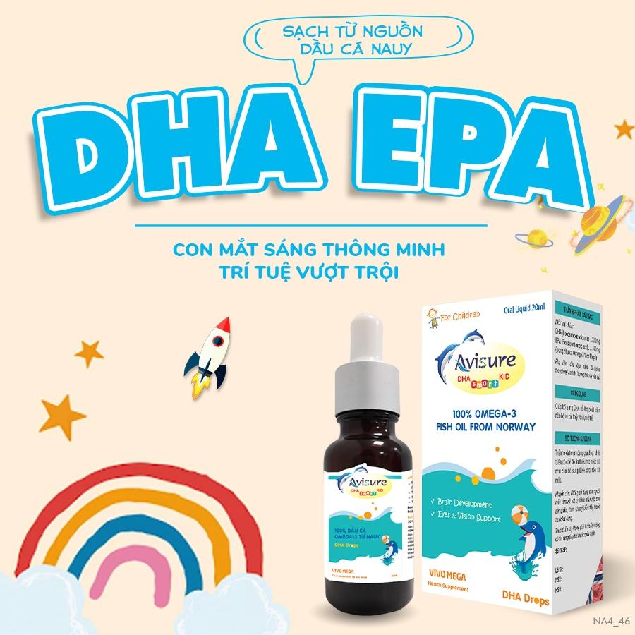 Avisure DHA smart kid DHA Na Uy tinh khiết cho bé dạng nhỏ giọt vị trái cây 20ml