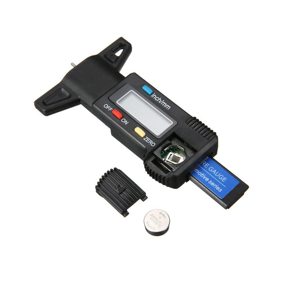 Đồng hồ đo lốp sâu, lốp lốp lốp xe đo, số lượng độ sâu LCD với ô tô, xe máy, xe tải, số liệu/inch, 0-25,4 mm