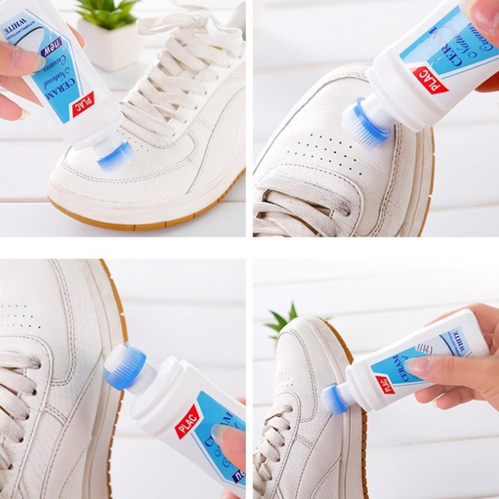 Chai Tẩy Trắng Giày Dép, Túi Ví Siêu Sạch Dạng Đầu Cọ Tiện Lợi, Chuyên Dụng PLAC CREAM WHITE