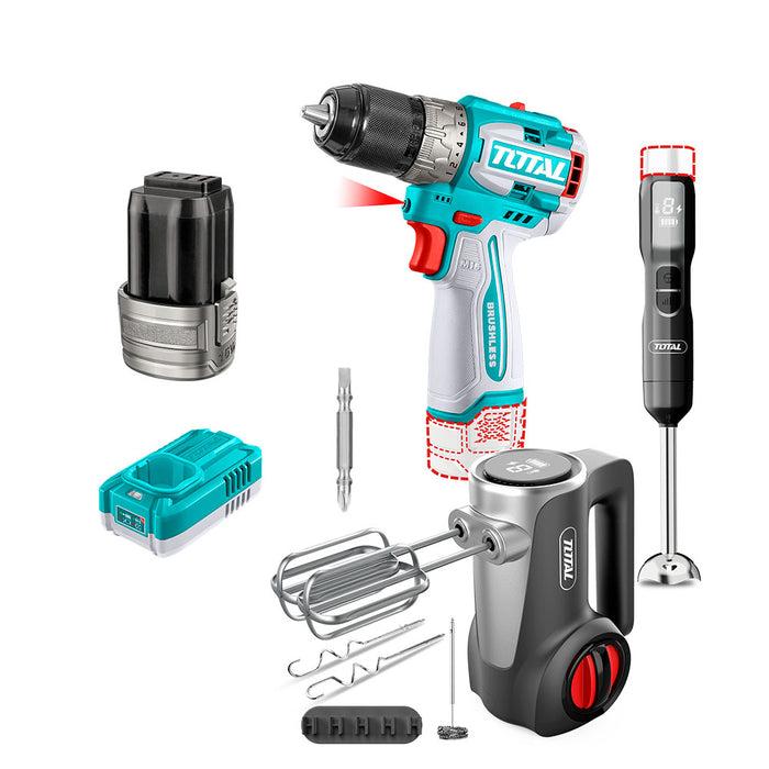 BỘ COMBO 3 TRONG 1 MÁY KHOAN DÙNG PIN 16V MODEL TDLI16681 100W TOTAL TCKLI1638 - HÀNG CHÍNH HÃNG