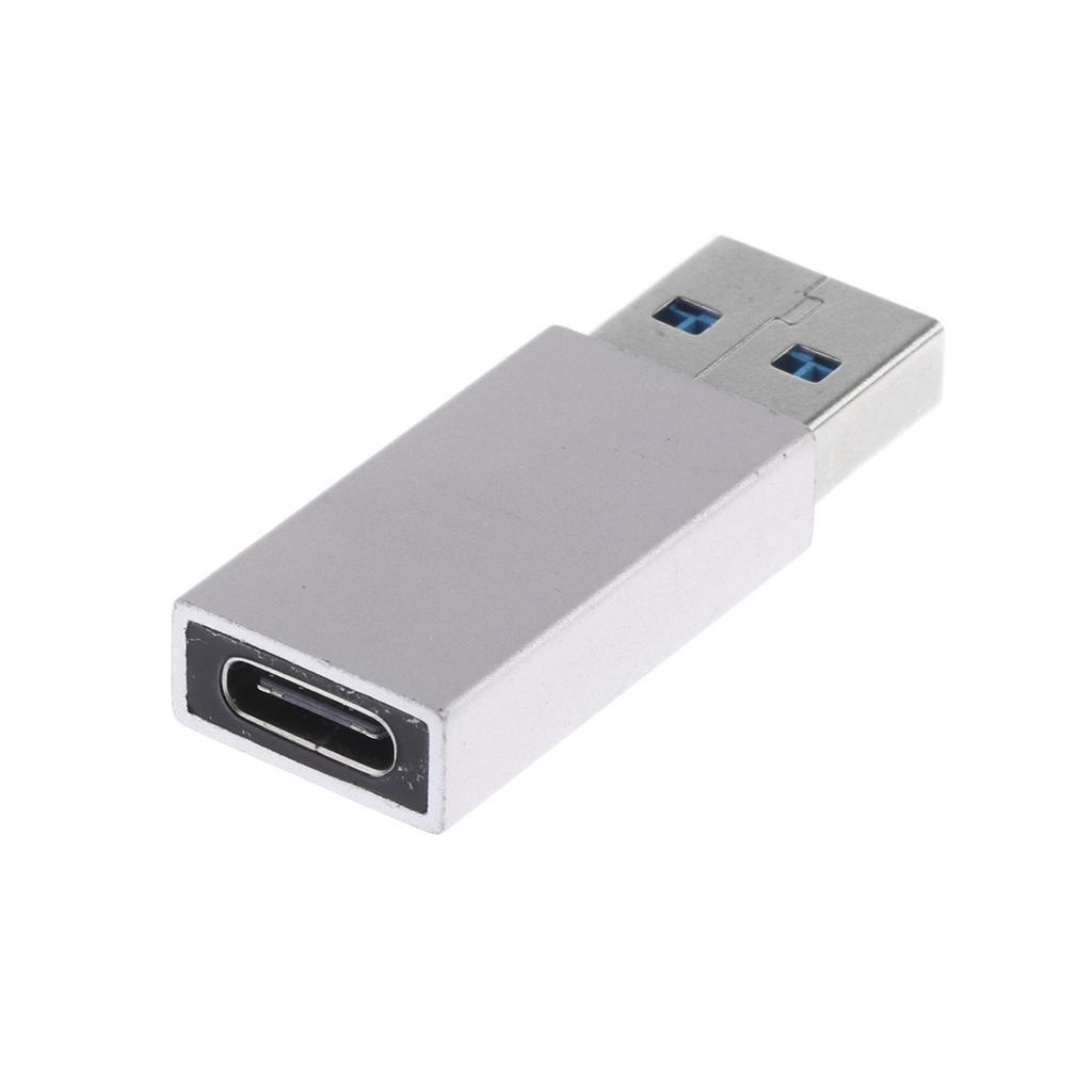 Type-c to USB3.0 Connector Data Adapter Male to Female Plug Converter Silver