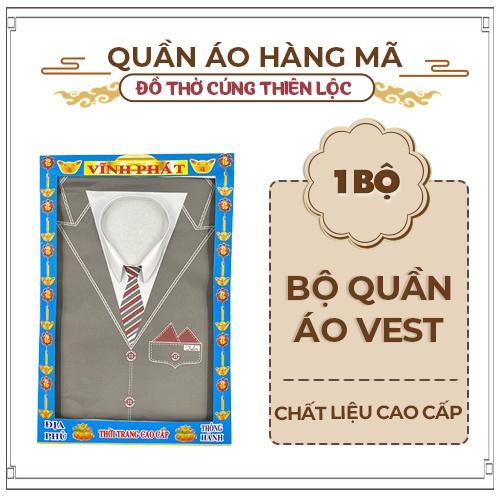 Combo Cúng Áo Hộp Vest Ông Cao Cấp Hàng Mã Đồ Thờ Cúng Thiên Lộc - Gồm Áo Quần Nón Mắt Kính Dép Điện Thoại