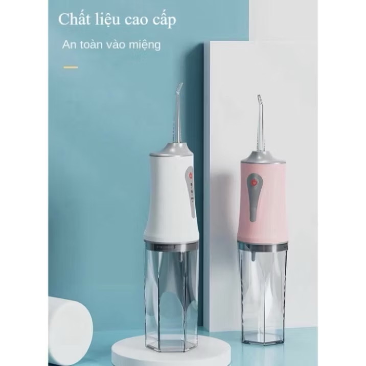 [HÀNG LOẠI 1 XỊN] Tăm Nước Oral Irrigator Nội Địa Máy Tăm Nước Cầm Tay Vệ Sinh Răng 4 Đầu Tăm Bình Chứa 220ML Tăm Nước Mini